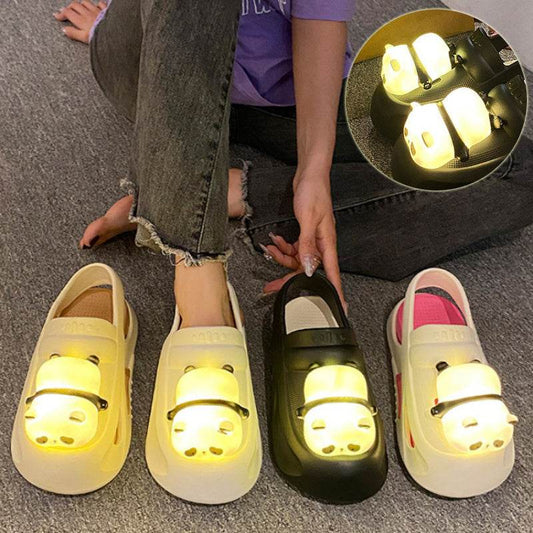 2024 Cute Slipper With Panda Lamp Summer Sandales Femme Light Funny Woman Slippers Shoes Women - ProTrendyz