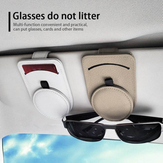 Car Glasses Holder Universal Sun Visor Eyeglasses Clip Sunglasses Case Card Holder Auto Interior Accessories - ProTrendyz