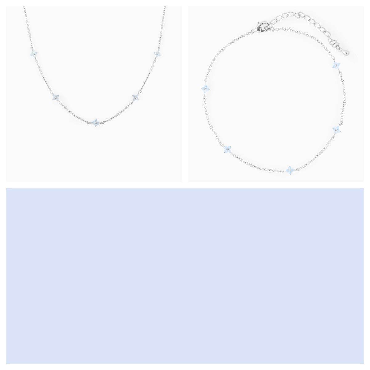 Ins Style Fashion Blue Flower Necklace Vacation Beach Travel Spring Summer Jewelry - ProTrendyz