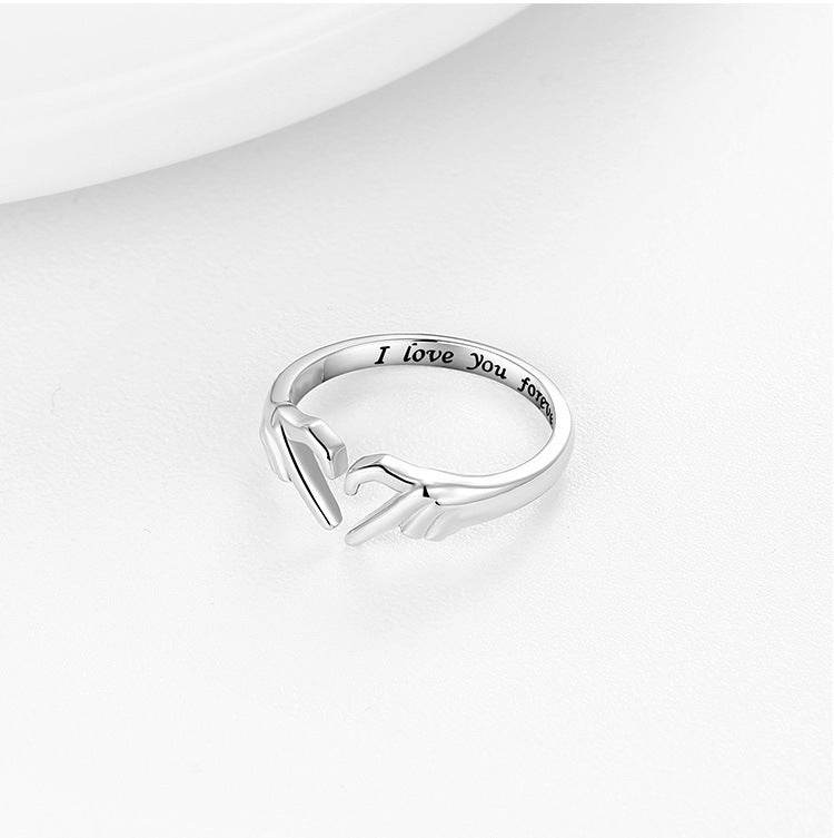 Romantic Heart Hand Hug Fashion Ring For Women Couple Jewelry Silver Color Punk Gesture Wedding Men Finger Accessories Gifts - ProTrendyz