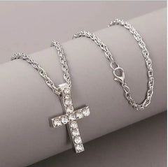 Cross Pendant Necklaces For Women Men Punk Hiphop Rope Chain On Neck Rapper Jewelry US - ProTrendyz