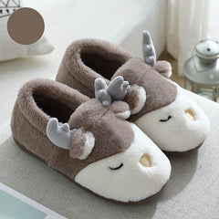 Christmas Shoes Winter Home Slippers Elk Plush Bedroom Slipper House Shoes For Women Men - ProTrendyz