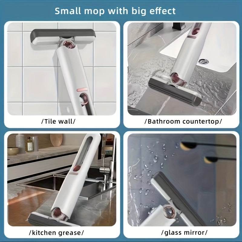 New Portable Self-NSqueeze Mini Mop, Lazy Hand Wash-Free Strong Absorbent Mop Multifunction Portable Squeeze Cleaning Mop Desk Window Glass Cleaner Kitchen Car Sponge Cleaning Mop Home Cleaning Tools - ProTrendyz