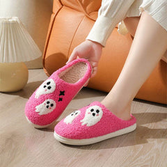 Halloween Cartoon Ghost Cotton Slippers For Women Indoor Non-slip Bedroom Floor Slipper Winter House Shoes - ProTrendyz