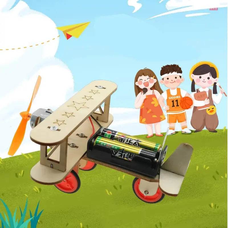 Wooden DIY Airplane Kids Puzzles Helicopter School Projects Experiment Kits Science Toys For Children Education - ProTrendyz