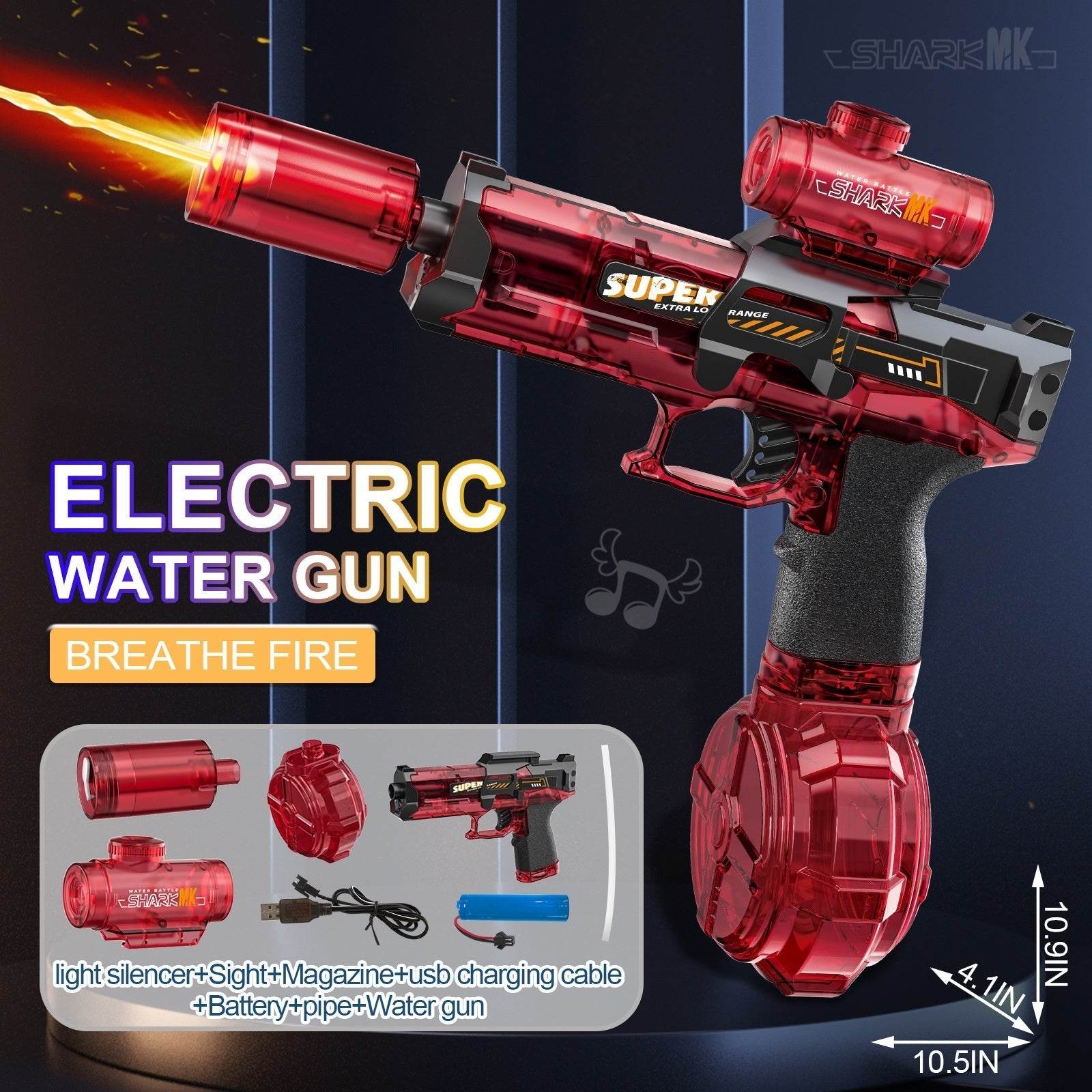 LED Lights Electric Water Guns Children Simulated Shooting Recoil Powerful Automatic Water Spray Gun Kids Summer Outdoor Toys - ProTrendyz