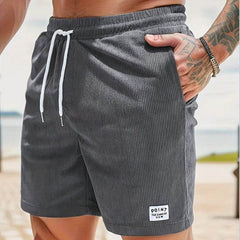 Lace-up Drawstring Shorts Summer Corduroy Sports Short Pants Mens Clothing - ProTrendyz
