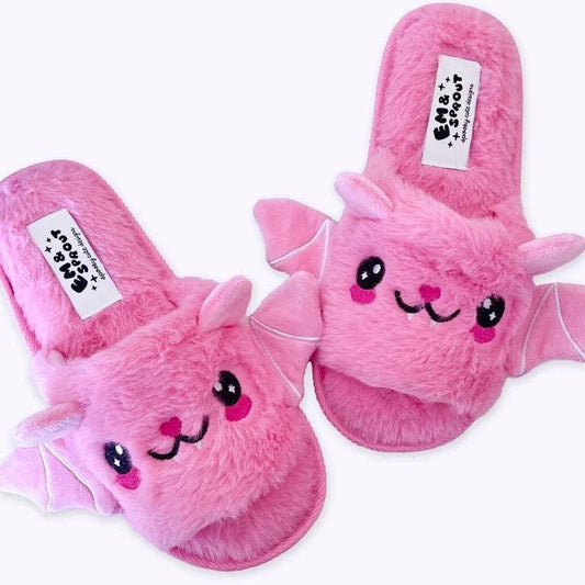 Halloween Shoes Cute Bat Slippers With Wings Winter Warm Home Slippers Women Men - ProTrendyz