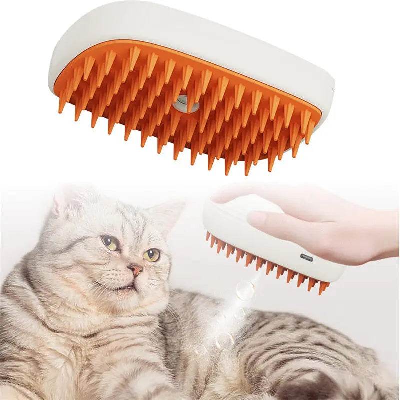 USB Rechargeable Pets Steam Brush Spray Massage Comb Pet Grooming Tools Cat Steam Comb Pet Products - ProTrendyz