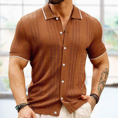 Short-sleeved Polo Shirt Summer Button Lapel Top Fashion Business Men's Clothing - ProTrendyz