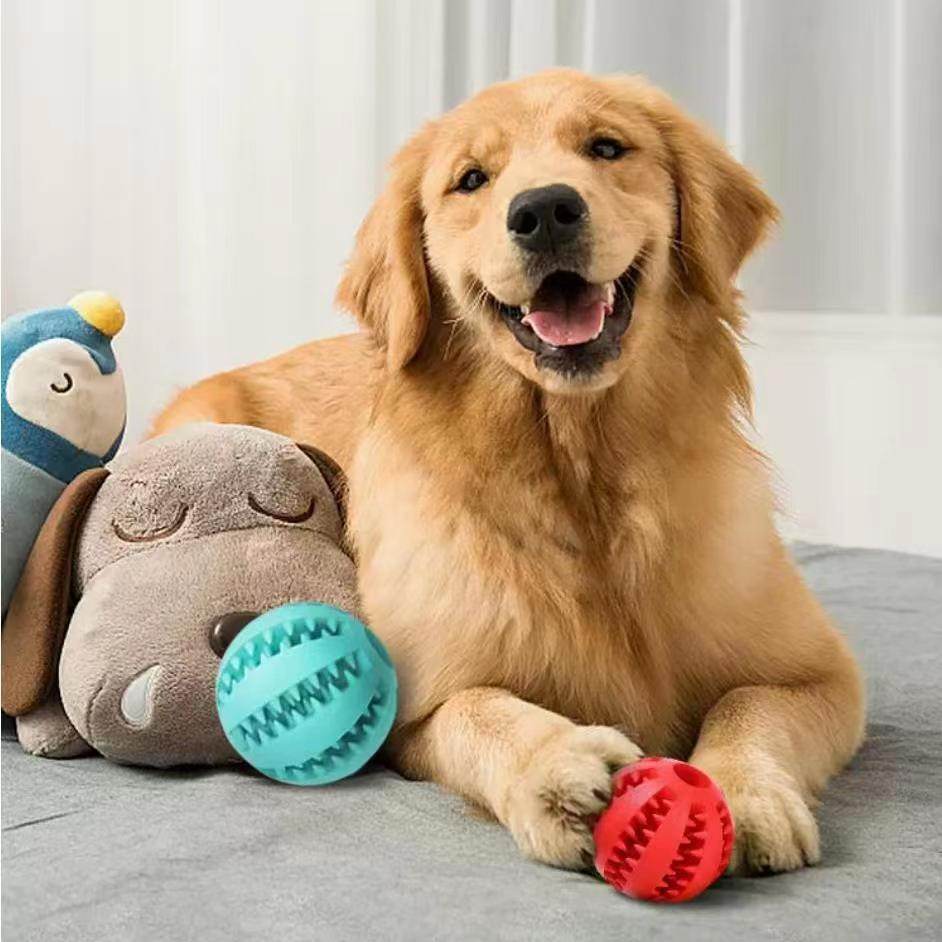Dog Toys Treat Balls Interactive Hemp Rope Rubber Leaking Balls For Small Dogs Chewing Bite Resistant Toys Pet Tooth Cleaning Bite Resistant Toy Ball For Pet Dogs Puppy - ProTrendyz