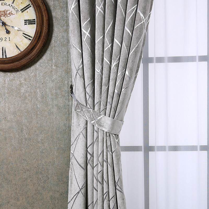 Solid Color Simple Modern Light Luxury Living Room Chenille Blackout Curtains - ProTrendyz