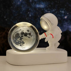 Glowing Planetary Galaxy Astronaut Crystal Ball Night Lights USB Power Warm Bedside Light Brithday Gift Night Lamp - ProTrendyz