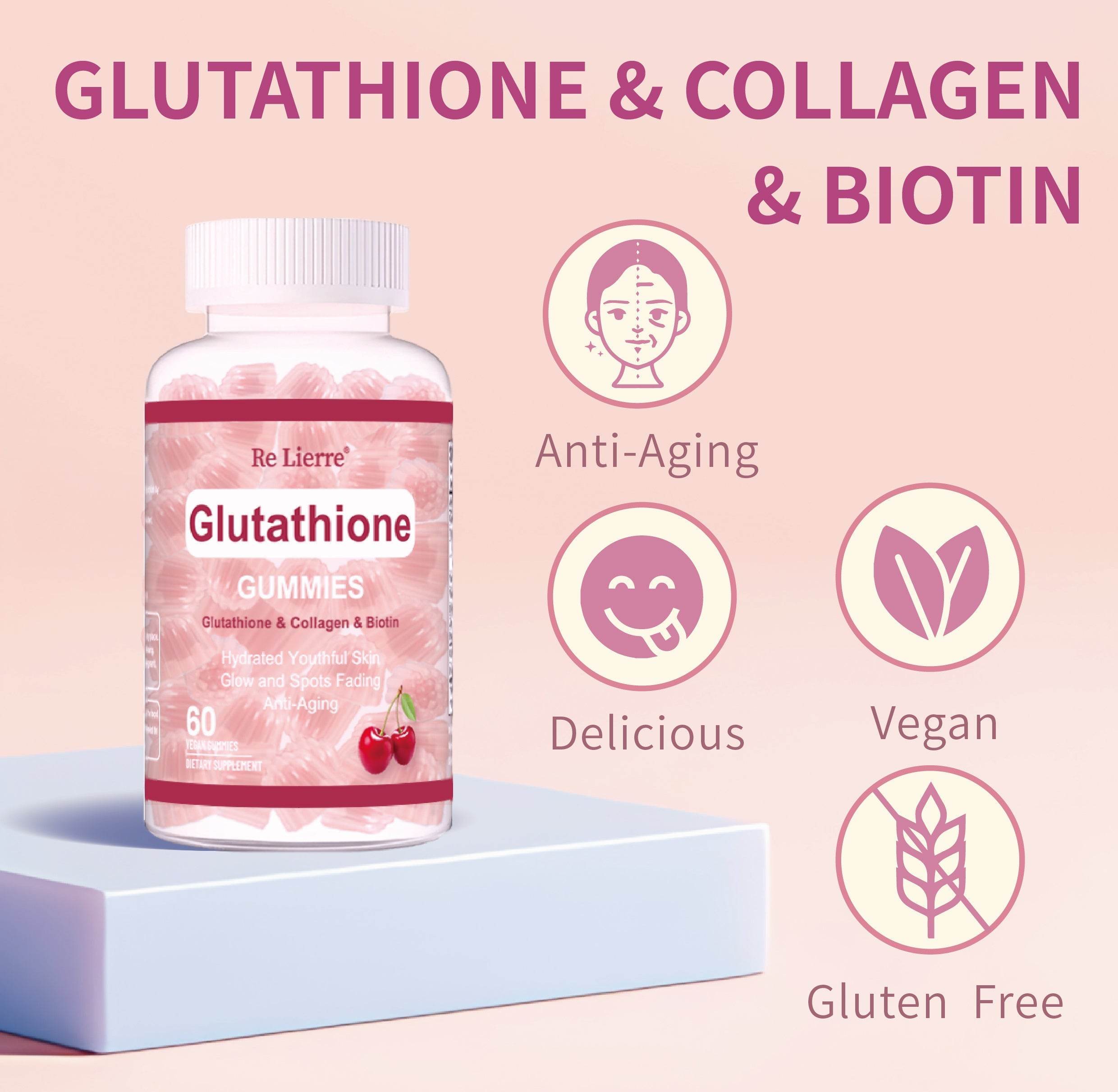 Glutathione Collagen Gummies Cherry - ProTrendyz