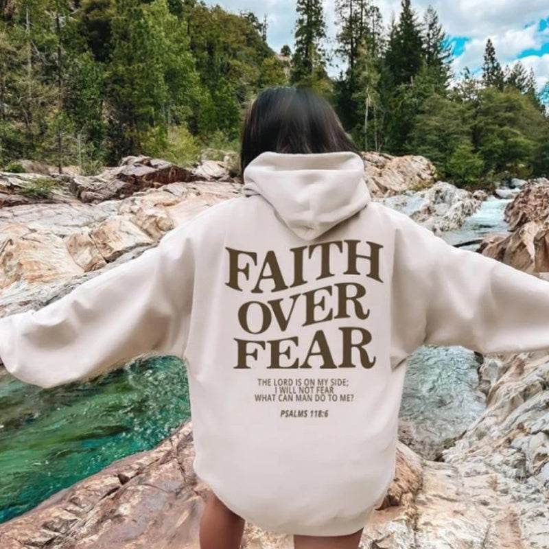 Faith Over Fear Christian Hoodie Christian Sweatshirt Jesus Hoodie Trendy Hoodie Bible Verse Shirt Unisex Aesthetic Clothes - ProTrendyz