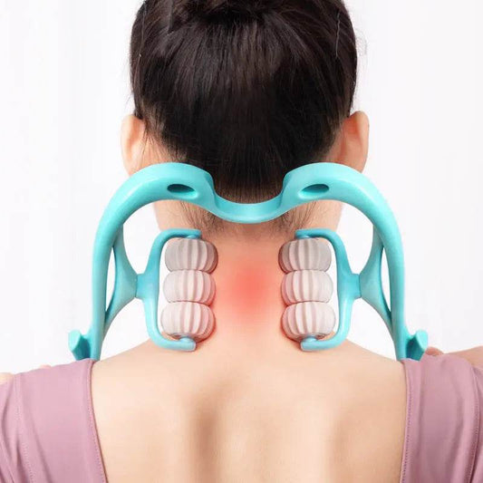 Multifunctional Manual Six-wheel Neck Massager Massage Relieve Roller Massage Tool US - ProTrendyz