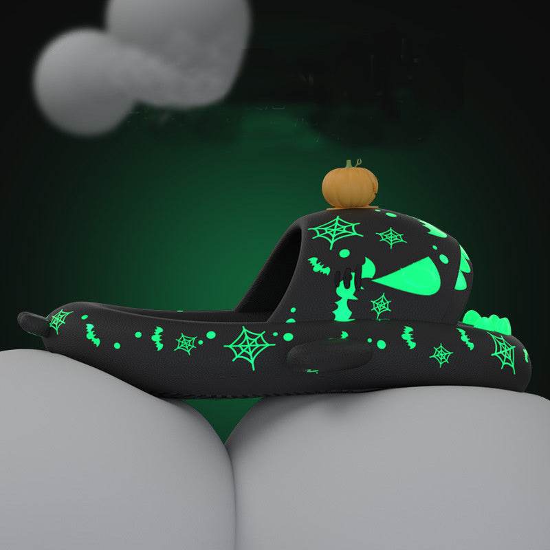 Halloween And Christmas Shoes Ins Luminous Shark Slippers Couple Men Women House Shoes Non-slip Bathroom Slippers Home - ProTrendyz