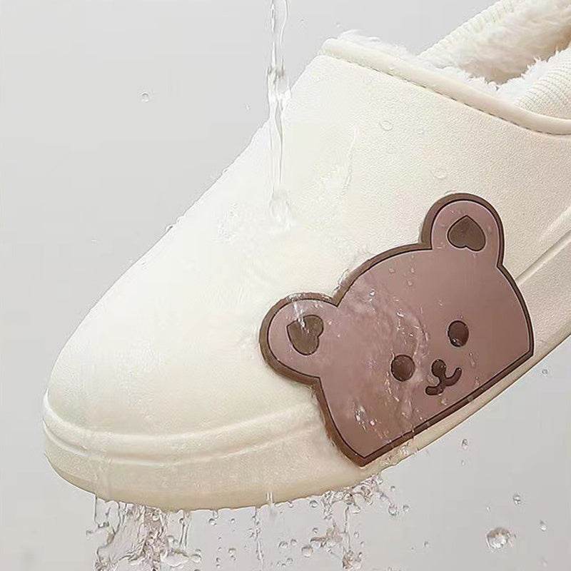 Bear Fluffy Slippers Winter House Shoes For Women - ProTrendyz