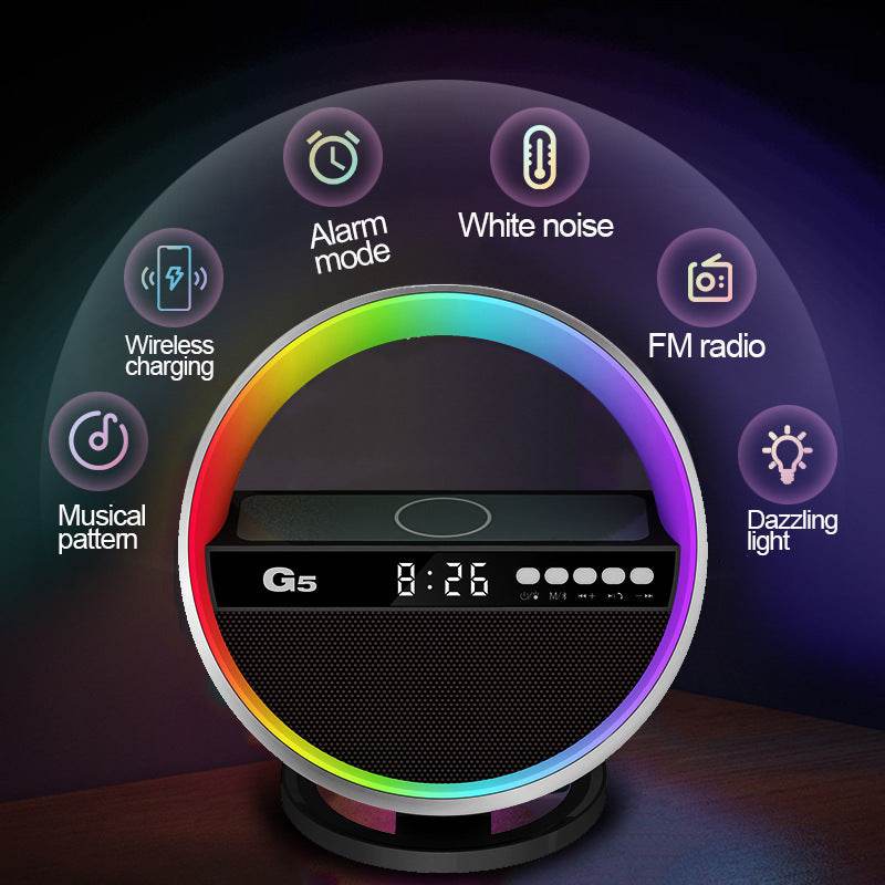 2024 New Multifunction RGB Night Light Wireless Charger Bluetooth-compatible Speaker Large G Ambience Light Home Decor - ProTrendyz