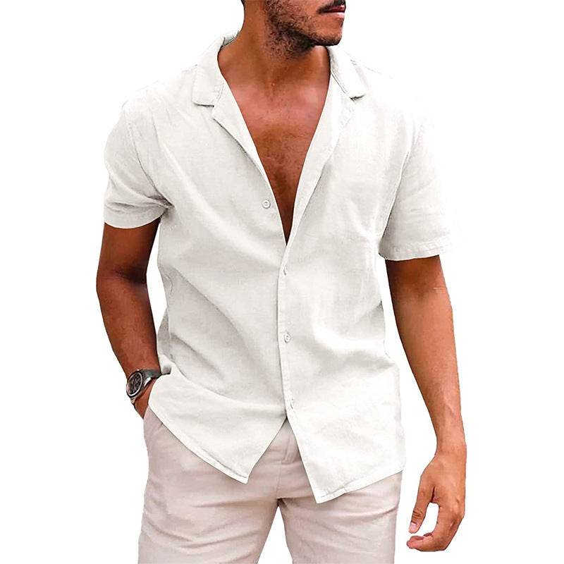 Men's Tops Casual Button Down Shirt Short Sleeve Beach Shirt Summer Mens Clothing - ProTrendyz
