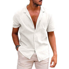 Men's Tops Casual Button Down Shirt Short Sleeve Beach Shirt Summer Mens Clothing - ProTrendyz