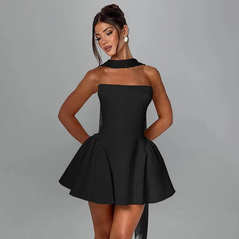 Sexy Tube Top Dress With Back Zipper Design Ins Fashion Short Dress For Party Clothing Women - ProTrendyz