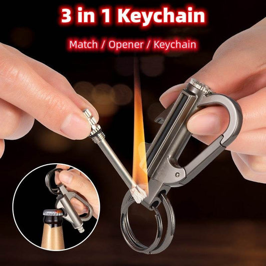 Creative Metal Keychain Lighter Wild Fire Ten Thousand Times Use Kerosene Lighters Gifts For Men - ProTrendyz
