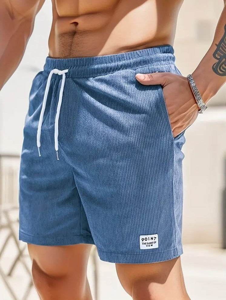 Lace-up Drawstring Shorts Summer Corduroy Sports Short Pants Mens Clothing - ProTrendyz