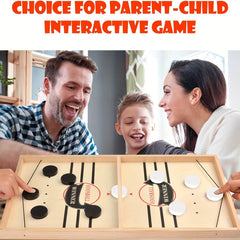 Fast Sling Puck Game,Wooden Hockey Game,Super Foosball Table,Desktop Battle Parent-Child Interaction Winner Slingshot Game,Adults And Kids Family Game Toys - ProTrendyz