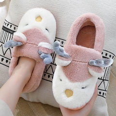 Christmas Shoes Winter Home Slippers Elk Plush Bedroom Slipper House Shoes For Women Men - ProTrendyz