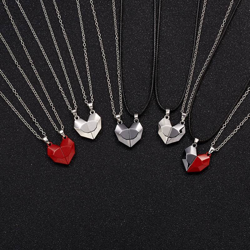 Creative Magnet Necklace Love Heart Broken Men And Women - ProTrendyz