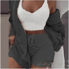 3 Pieces Of Fashionable Ladies Plush Home Clothes - ProTrendyz