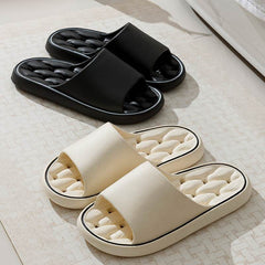 Non-slip Design Bathroom Slippers Home Summer Thick Sole Floor Bedroom House Shoes For Women Men - ProTrendyz