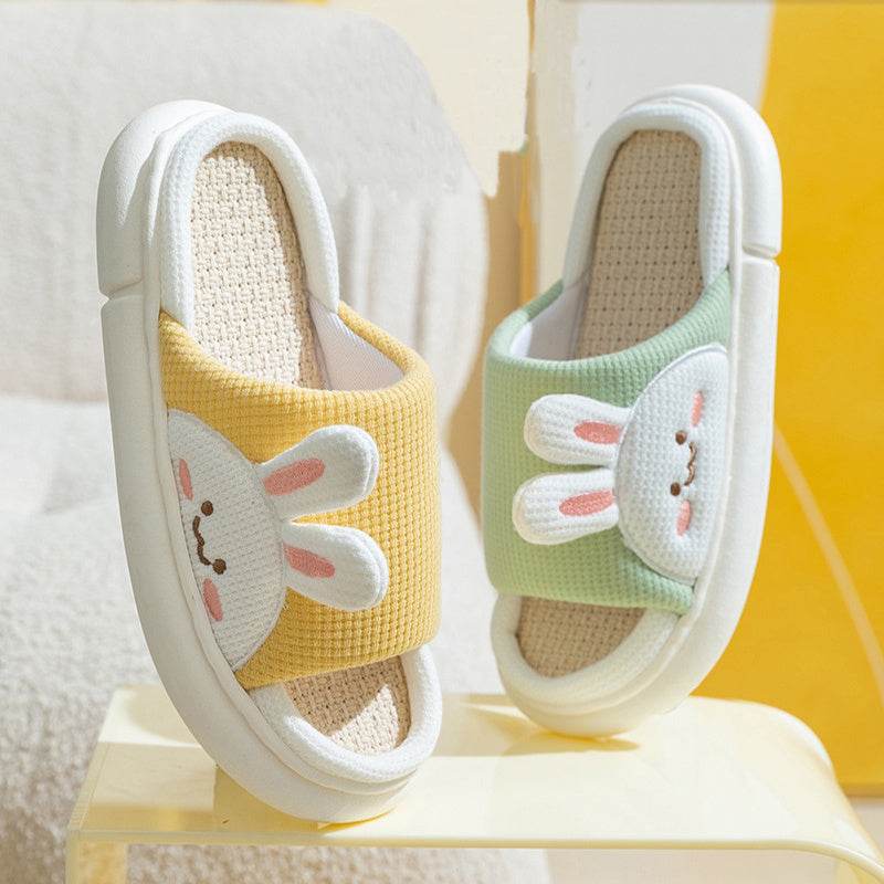 Cute Rabbit Slippers Linen House Shoes For Women - ProTrendyz