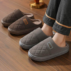 Men's Home Slippers Winter Warm Plush House Shoes Indoor Non-slip Floor Bedroom Slipper Casual All-match Shoes - ProTrendyz
