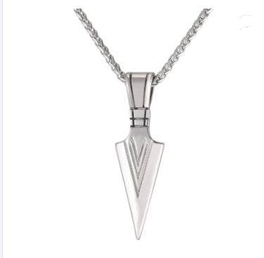 European America jewelry men stainless steel spear necklace with chain - ProTrendyz