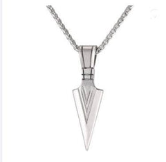 European America jewelry men stainless steel spear necklace with chain - ProTrendyz