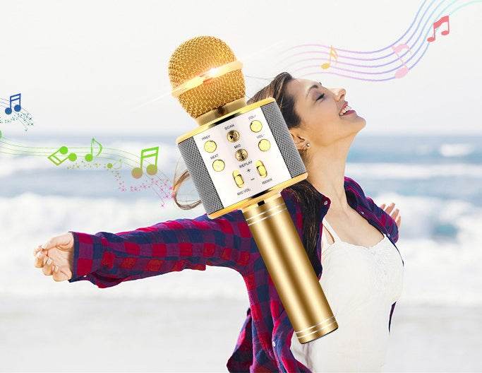 Wireless Microphone Portable Bluetooth Mini Home Ktv For Music Playing Singing Speaker Player - ProTrendyz