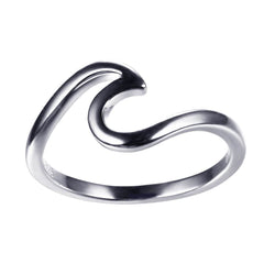 Simple Wavy Couple Ring Foreign Trade Creative Glossy Geometric Ring Tanabata Gift - ProTrendyz