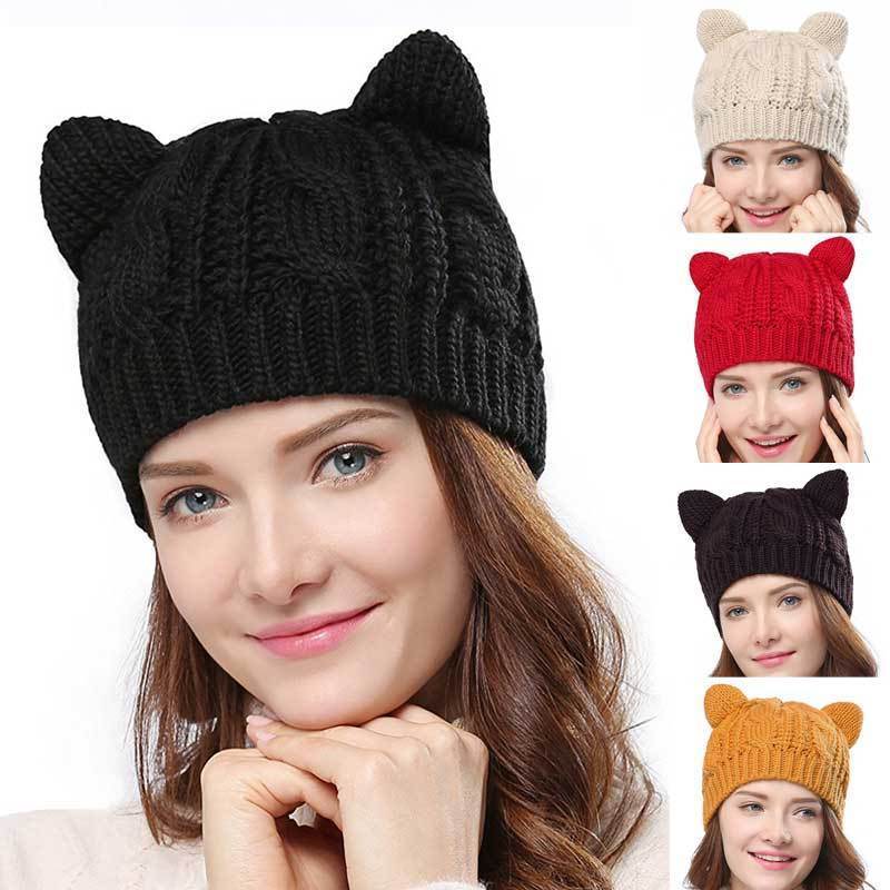 Hand Made 3D Cute Knitted Cat Ear Beanie For Winter - ProTrendyz