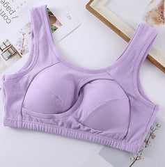 Plus Size Women Bra Ladies Cotton Quake-Proof Underwear Sleep Tops No Buckles Non Wire Lingerie With Removable Padded - ProTrendyz
