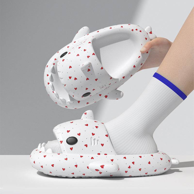 Lovers Shark Slippers Heart Print Shoes Women Men - ProTrendyz