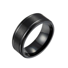 Mens Wedding Rings Black Sliver Gold Pure 8MM Rings - ProTrendyz