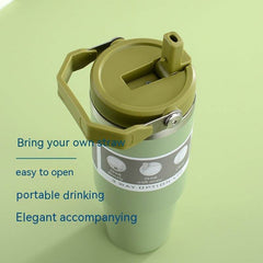 Portable Car Cup Stainless Steel Cup Travel Sports Water Bottle With Handle Cover Coffee Tumbler Cup - ProTrendyz