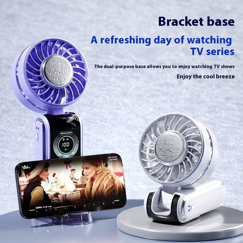 Creative Digital Display Refrigeration Ice Compress Turbine High-speed Handheld Fan - ProTrendyz