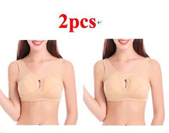 Plus Size Women Bra Ladies Cotton Quake-Proof Underwear Sleep Tops No Buckles Non Wire Lingerie With Removable Padded - ProTrendyz