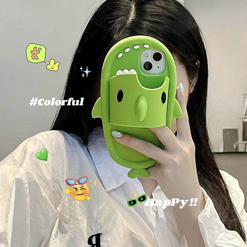 Funny Shark Slipper Phone Case For Iphone 11 12 13 14 Pro Max Creative Soft Silicone Shockproof Protective Full Cover For Apple - ProTrendyz