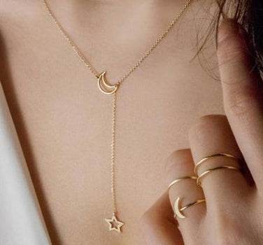Simple Moon Star Necklace Clavicle Chain Short Necklace - ProTrendyz