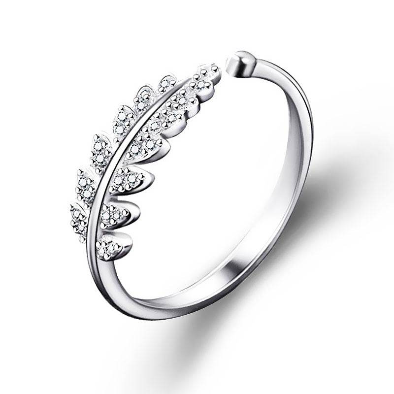 LNRRABC Woman Jewelry Fashion Simple Design Leaf Ring Personality Female Flower Rings Wedding Rings for Women - ProTrendyz