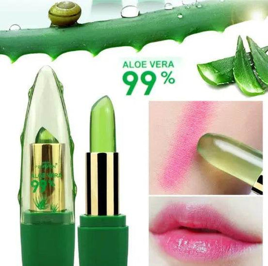Aloe Vera Gel Color Changing Lipstick Gloss Moisturizer Anti-drying Desalination Fine-grain Lip Blam Care - ProTrendyz